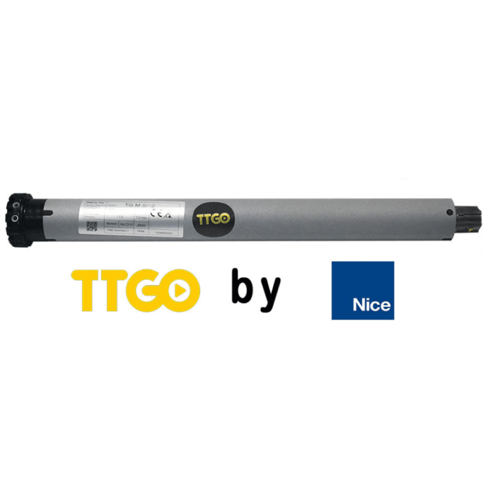 Nice TTGO 18 NM 17 RPM Düz Panjur Motoru, Nice TTGO TGM 18 NM 17 RPM Düz Tüp Motor (Alıcısız Standart)