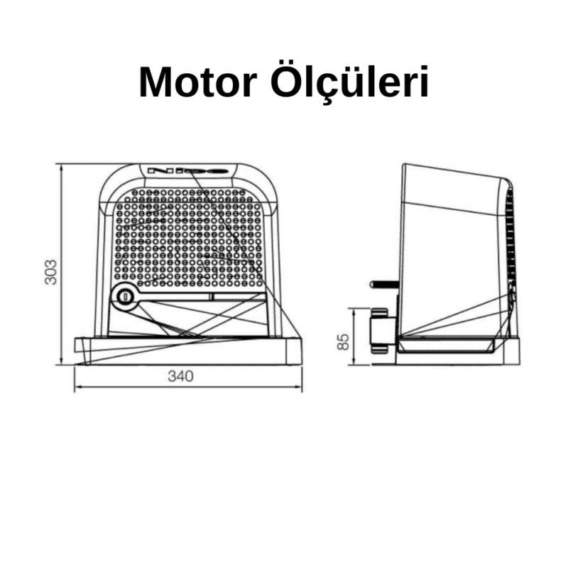 Nice Robo 600 Kapı Motoru Ölçüsü