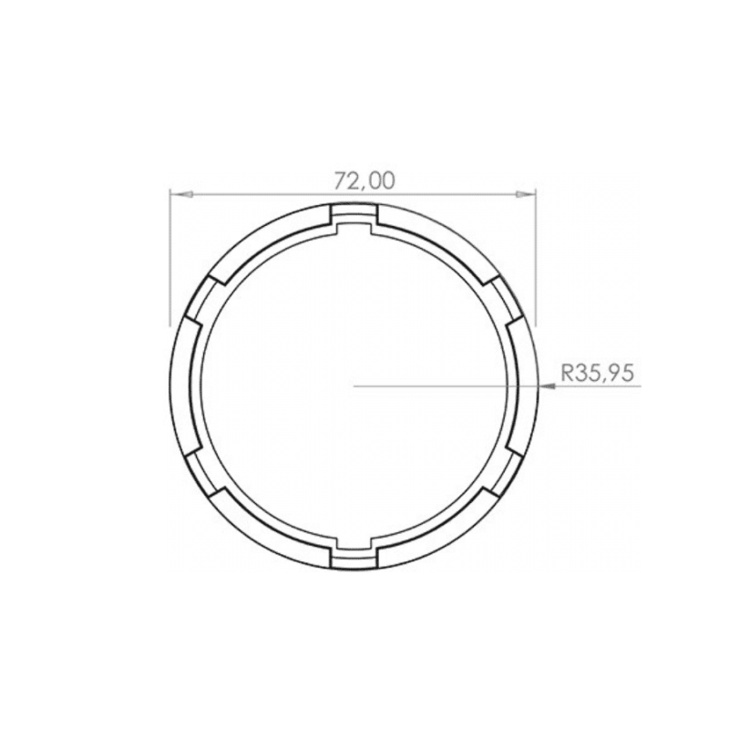70 mm Tente Motoru Yıldız Switch Bileziği Çizim