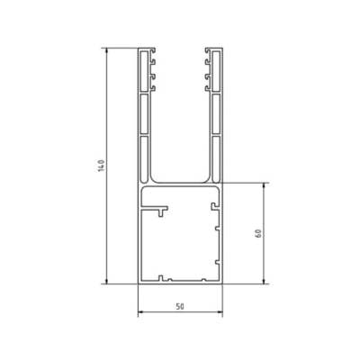 Aluminyum Gc 482 Mega Dikmeli U Profili Teknik Sema