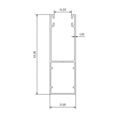 Alüminyum GC-526 Dar Dikmeli U Profili Teknik Ölçü