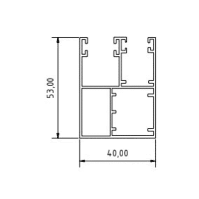 Alüminyum Gc-536 Sineklik Ötelemeli Dikmeli U Profili Ölçü Şeması