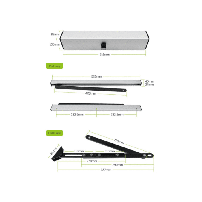 Pole 90 Derece Kapı Motoru Boyut Ölçüsü